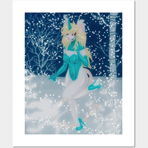 Snowy Mouse Girl Wall Art by saradaboru